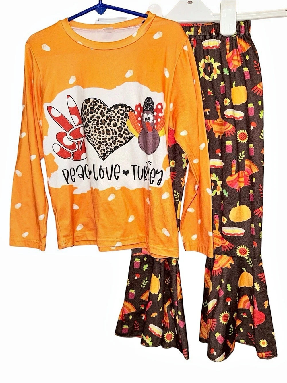 Thanksgiving 2pc Bell Bottom Set Sz 5/6 NWOT